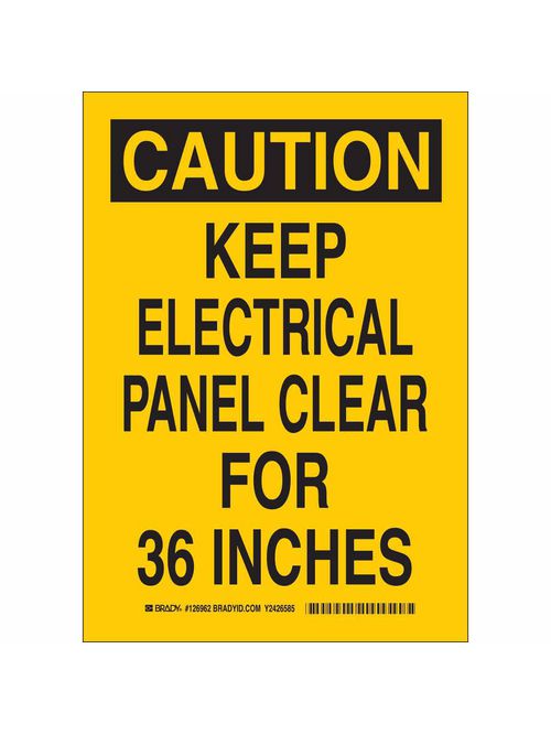 BRADY 126962 Sign,B302,7x10,Bk/Yw,C BRADY 126962 Sign,B302,7x10,Bk/Yw,C