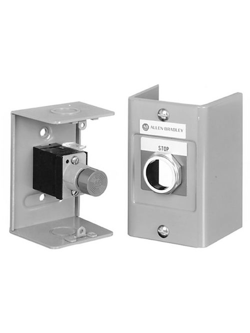 Product image for Station 1 push button flush black no legend surface mount gray