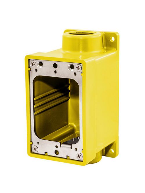 Hubbell Wiring Devices HBL60CM83A 3/4 Inch Yellow Fiberglass Weatherproof Dockside Deep Box Hubbell Wiring Devices HBL60CM83A 3/4 Inch Yellow Fiberglass Weatherproof Dockside Deep Box