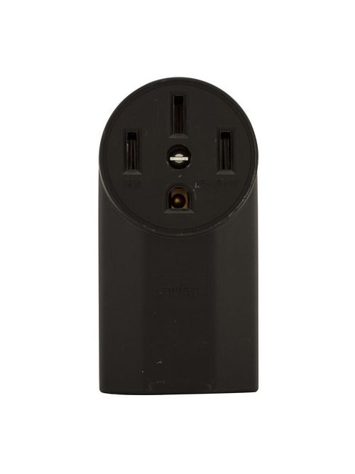 Product image for Eaton 1212 50A 125/250V Single Surface Receptacle, 3P4W - Black