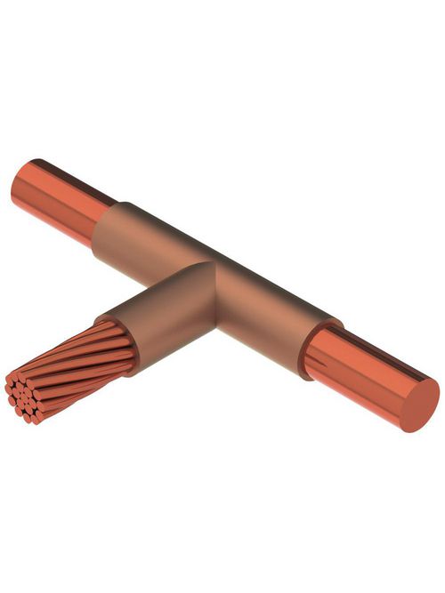 Product image for Erico GJC182G Cable to Ground Rod or Other Rounds, GJ, Copper-bonded, 0.75" dia, 2/0 Concentric