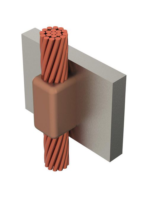 Product image for Erico VVC1H Cable to Steel, VV, Steel Pipe or Flat Surface, #6 Concentric, 24" Min Pipe