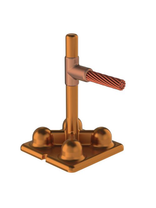 Product image for Erico RAC2Q2Q Cable to Ground Receptacle or Ground Plate, RA (To Ground Plate), 4/0 Ground Plate, 4/0 Concentric