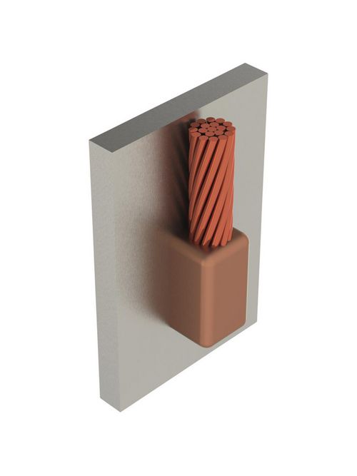 Product image for Erico VFR2Q Cable to Steel, VF, Steel Pipe or Flat Surface, 4/0 Concentric, 24" Min Pipe