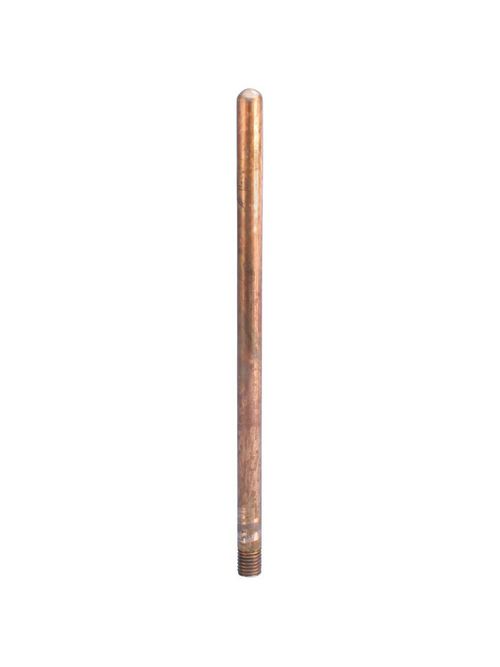 Product image for Erico LPC227BST Air Terminal, Imperial Thread, Copper, Bare, 1/2" dia, Blunt, 36"