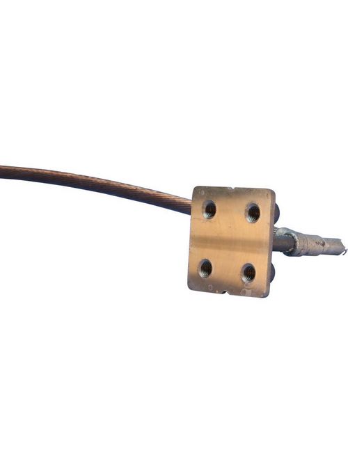 Product image for Erico B530D2Q36 Ground Point Assembly, RA Configuration, B1642Q Ground Plate, 4/0 Stranded, 36" Cable