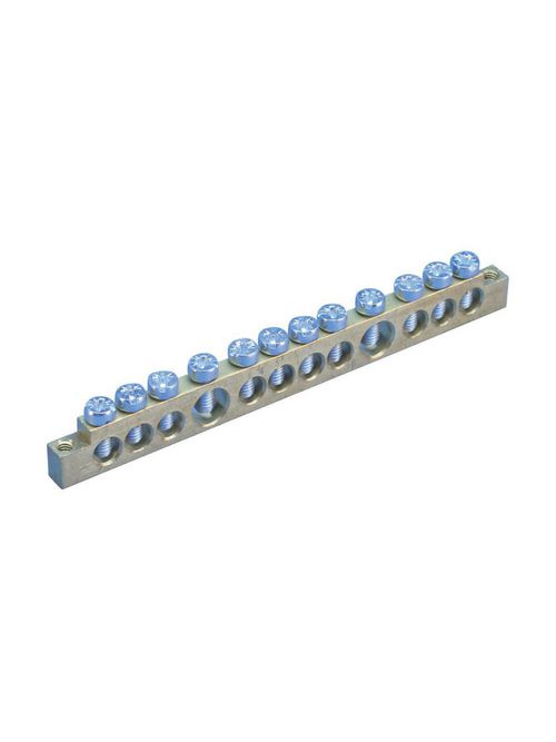 Product image for Erico 568610 Earthing & Neutral Busbar, Brass, 12 Connections