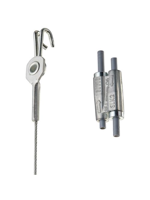 Product image for Caddy SLK15L3DH Tool-free 1.5mm Wire Rope Hanger Kit, Deck Hook End-Fitting - 9.9' Long - 44LB