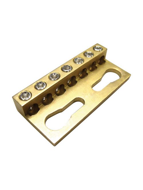 Product image for Erico 553150 Connecting Busbar, Brass, 7 Connections