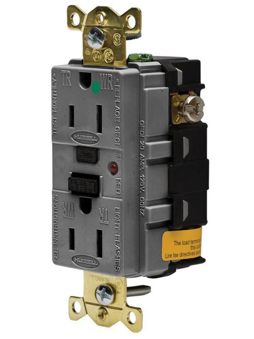 Product image for HUBW GFR8200GYTR 15A 125V INDL HG TAMPER GFCI, GRAY