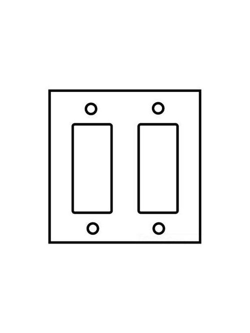 Product image for Hubbell HPS2WA Wallplate 2-G Gfci (Rect) Wh (Ms90)