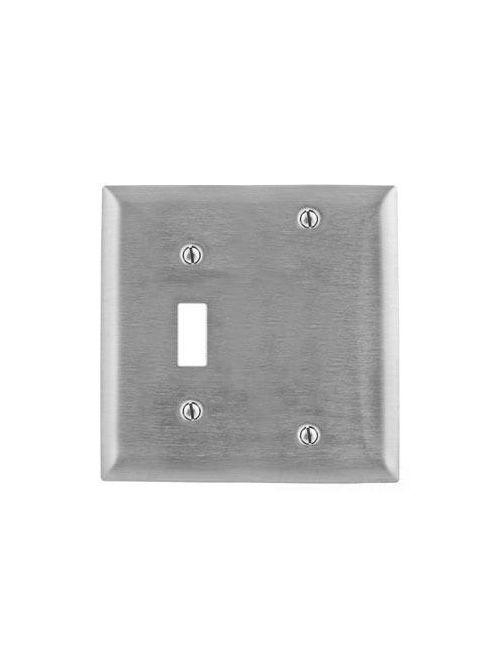 Product image for Hubbell S113 WALLPLATE 2-G SW/BLANK SS