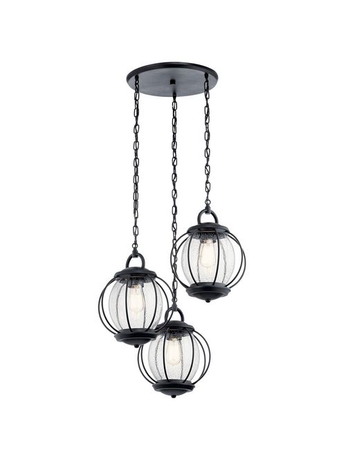 Product image for Kichler 49732BKT Outdoor Chandelier 3L
