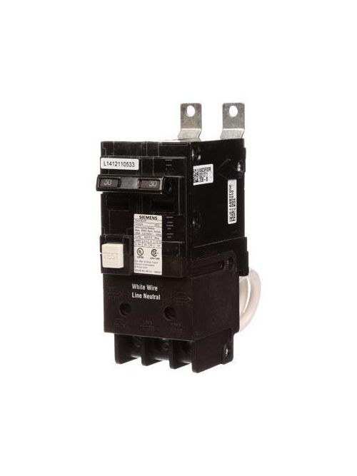 Siemens Industry BF230 2-Pole 30 Amp 120/240 Volt 10 K 5 mA Circuit Breaker Siemens Industry BF230 2-Pole 30 Amp 120/240 Volt 10 K 5 mA Circuit Breaker