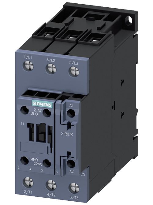 Siemens Industry 3RT20361AK60 120 VAC 50 Amp 3-Pole 1NO 1NC Screw Terminal IEC Contactor Siemens Industry 3RT20361AK60 120 VAC 50 Amp 3-Pole 1NO 1NC Screw Terminal IEC Contactor