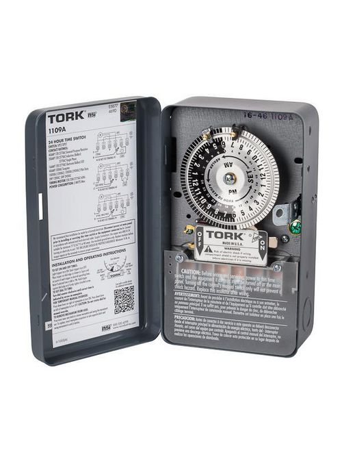 TORK 1109A 24 HOUR TIME SWITCH 120277V SPST INDOOR Springfield Electric