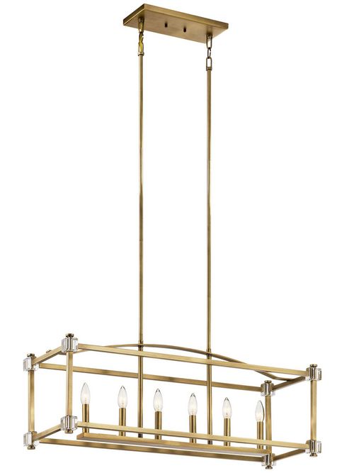 Product image for Kichler 43920NBR Linear Chandelier 6Lt