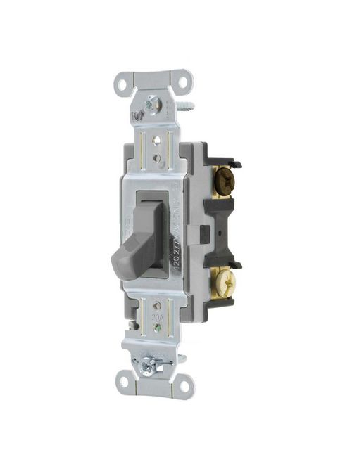 Hubbell Wiring Devices CSB320GY 20 Amp 120/277 VAC 3-Way Gray Toggle Switch Hubbell Wiring Devices CSB320GY 20 Amp 120/277 VAC 3-Way Gray Toggle Switch