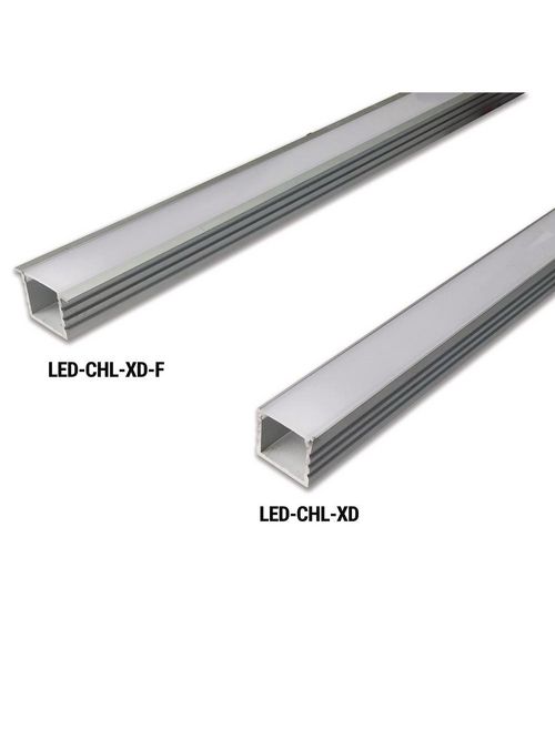 Product image for GMLTG LED-CHL-XD-F FLANGED EXTRUDED EXTRA DEEP REGRESSED ALUMINUM CHANNEL WITH FROSTED GLOSSY LENS AND STAINLESS STEEL FLATHEAD SCREWS FOR EACH CHANNEL SCREW HOLES TO BE COUNTERSUNK