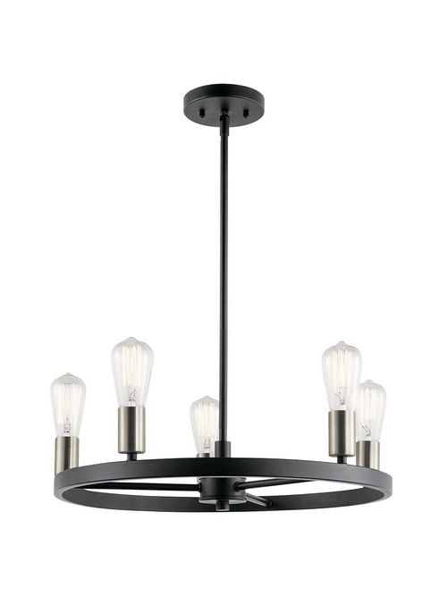Product image for Kichler 44195MBK Chandelier 5Lt