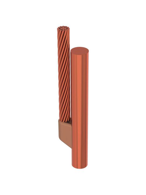 Product image for Erico HDGNF169F Cable to Ground Rod or Other Rounds, Heavy Duty, GN, Copper-bonded, 5/8" dia, 19/#9 Copperweld