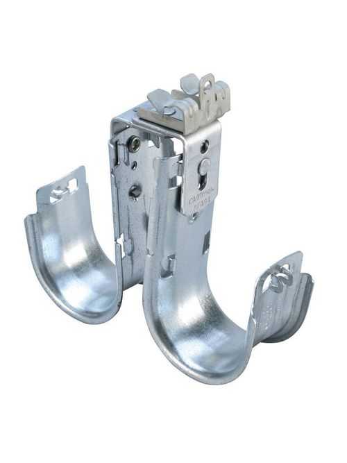 Product image for Caddy CAT32HPD1M24 Caddy Cat HP Double J-Hook with Hammer-On Flange Clip, Swivel, 2" dia, 6 1/2"