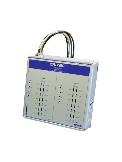 Product image for Erico TDX400S277/480 Modular TDX Panel Protector, 400 kA, 277/480 V Un, 3Ph 4W+G Distribution System