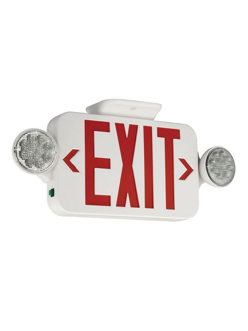 Product image for Current CCRSD CC Series, Universal Face Combination, Exit/Emergency Light, LED Lamp, 120/277 VAC, White Housing