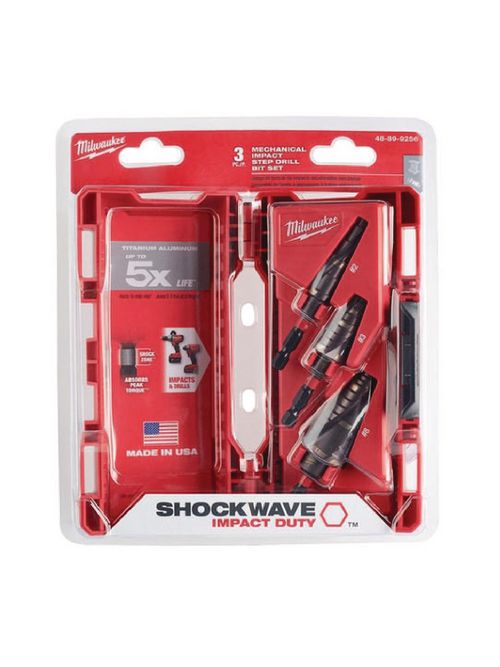 Product image for Milwaukee 48-89-9256 Step Bit Set (#2, #3, #8)