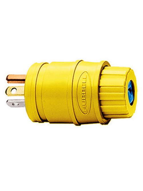 Hubbell Wiring Devices HBL14W33 20 Amp 125 Volt 2-Pole 3-Wire NEMA 5-20P Yellow Straight Blade Plug Hubbell Wiring Devices HBL14W33 20 Amp 125 Volt 2-Pole 3-Wire NEMA 5-20P Yellow Straight Blade Plug