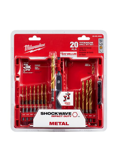 Product image for Milwaukee 48-89-4682 20PC KIT TIN SHOCKW