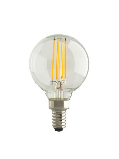 Product image for Satco S9988 4.5 Watt G16.5 LED; Clear; Candelabra base; 2700K; 500 Lumens; 120 Volt