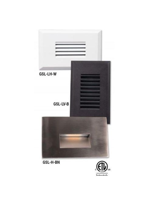 Product image for GM Lighting GSL-LV-BN 120V LED Step Light, Vertical Louvered, 145 Lumens, 3000K, Brushed Nickel Finish