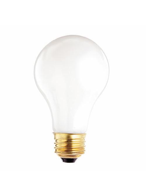 Product image for Satco S3952 60 Watt A19 Incandescent; Frost; 2500 Average rated hours; 580 Lumens; Medium base; 130 Volt; 2/Pack