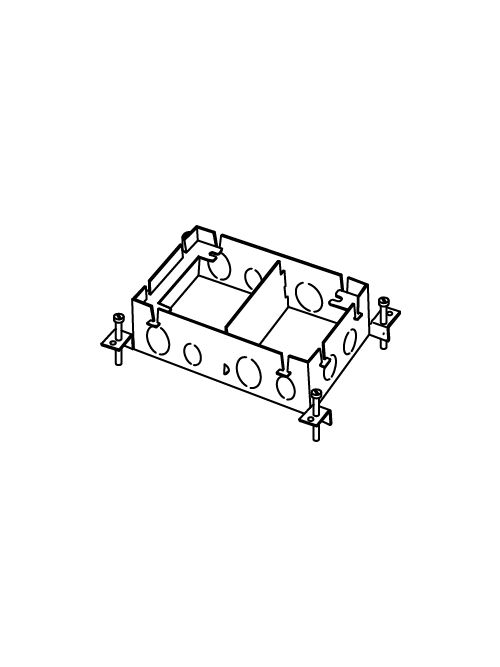 Wiremold 880M2 1/2 x 3/4" 80" 2-Gang Shallow Stamped Steel Floor Box Wiremold 880M2 1/2 x 3/4" 80" 2-Gang Shallow Stamped Steel Floor Box