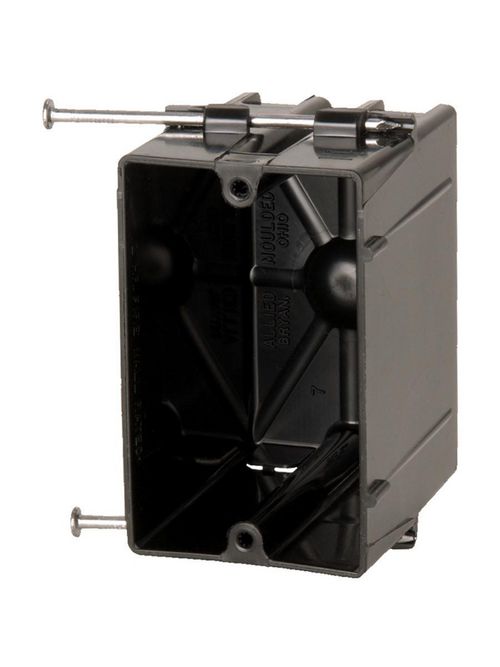 Allied Moulded Products P-201 3-1/16 x 2-1/4 x 3-3/4 Inch 20.5 In 1-Gang Angled Nail Switch/Receptacle Outlet Box Allied Moulded Products P-201 3-1/16 x 2-1/4 x 3-3/4 Inch 20.5 In 1-Gang Angled Nail Switch/Receptacle Outlet Box