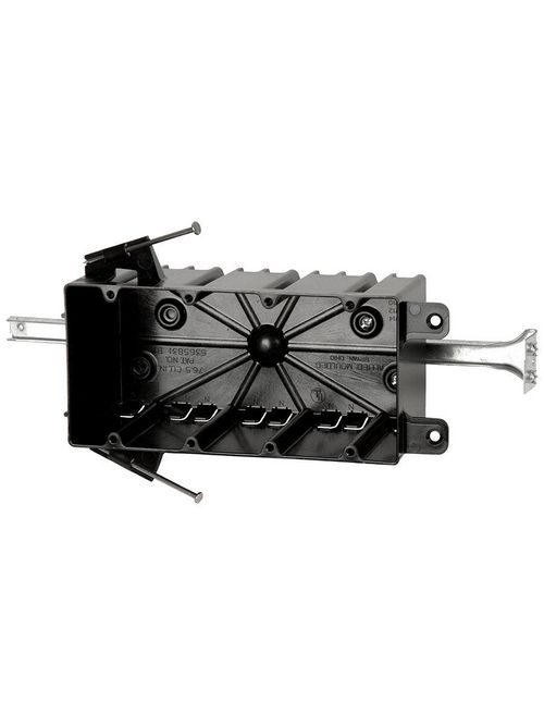 Allied Moulded Products P-764B 3-1/4 x 7-5/8 x 3-3/4 Inch 74.8 In 4-Gang Angled Nail Switch/Receptacle Outlet Box Allied Moulded Products P-764B 3-1/4 x 7-5/8 x 3-3/4 Inch 74.8 In 4-Gang Angled Nail Switch/Receptacle Outlet Box