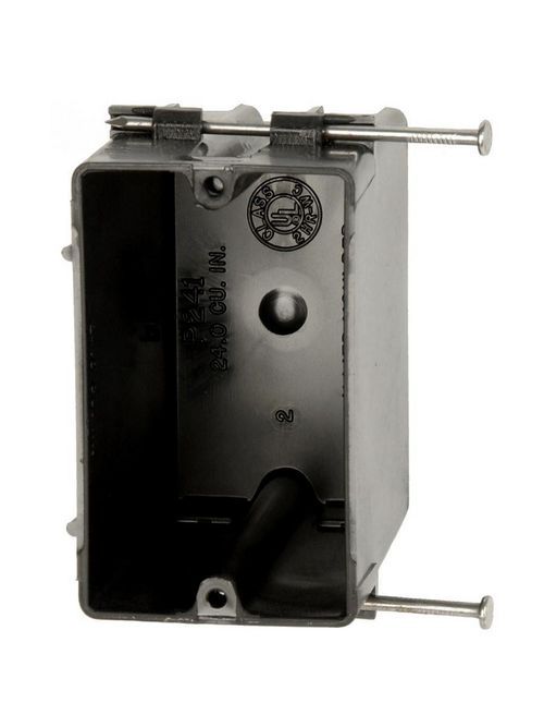 Allied Moulded Products P-241 3-9/16 x 2-1/4 x 3-3/4 Inch 24 In 1-Gang NMSC PVC Switch/Receptacle Outlet Box Allied Moulded Products P-241 3-9/16 x 2-1/4 x 3-3/4 Inch 24 In 1-Gang NMSC PVC Switch/Receptacle Outlet Box