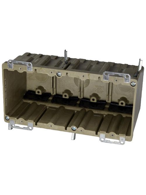 Allied Moulded Products 9314-EWK 3-9/16 x 7-11/16 x 3-23/32 Inch 70 In 4-Gang Fiberglass Switch/Receptacle Outlet Box Allied Moulded Products 9314-EWK 3-9/16 x 7-11/16 x 3-23/32 Inch 70 In 4-Gang Fiberglass Switch/Receptacle Outlet Box