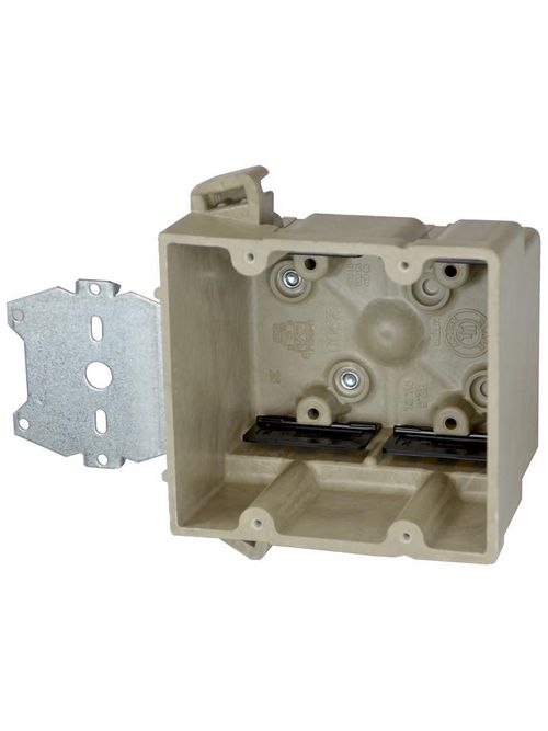 Allied Moulded Products 2300-Z2 3 x 4 x 3-3/4 Inch 32.5 In 2-Gang Fiberglass 1/4 Inch Offset Switch/Receptacle Outlet Box Allied Moulded Products 2300-Z2 3 x 4 x 3-3/4 Inch 32.5 In 2-Gang Fiberglass 1/4 Inch Offset Switch/Receptacle Outlet Box