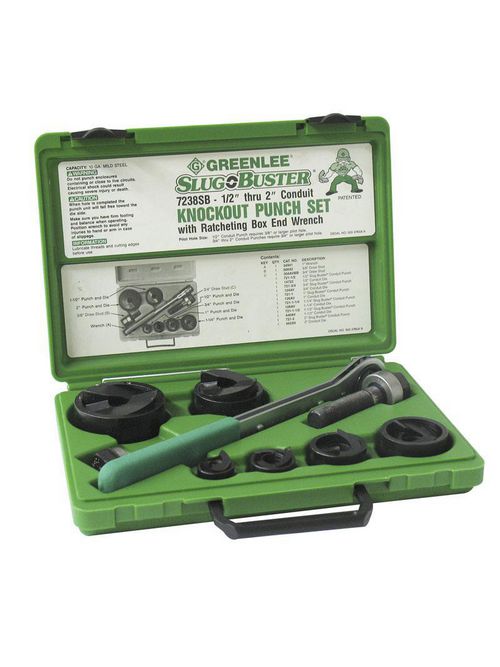 Greenlee 7238SB 1/2 x 2 Inch Ratchet Knockout Punch Driver Kit Greenlee 7238SB 1/2 x 2 Inch Ratchet Knockout Punch Driver Kit