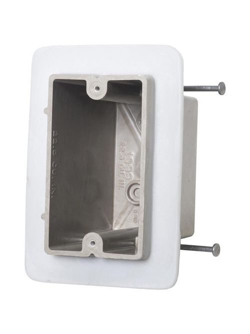 Allied Moulded Products 1099-NV 3-9/16 x 2-1/4 x 3-3/4 Inch 22.5 In 1-Gang Fiberglass Switch/Receptacle Outlet Box Allied Moulded Products 1099-NV 3-9/16 x 2-1/4 x 3-3/4 Inch 22.5 In 1-Gang Fiberglass Switch/Receptacle Outlet Box