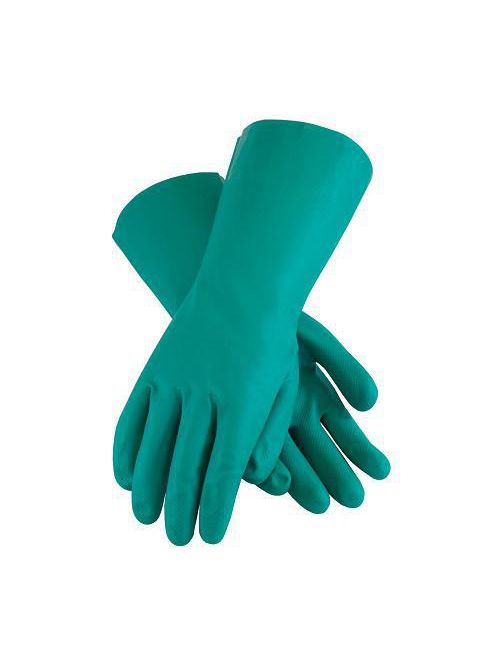 Product image for PIP 50-N160G/L Large Green Nitrile Polymer Unsupported Raised Diamond Grip Straight Cuff Protective Gloves