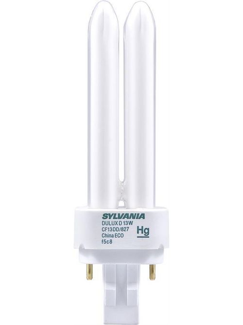 Sylvania 20724 18 W 82 CRI 3000 K 1250 lm G24D-2 Base 2-Pin Double Compact Fluorescent Lamp Sylvania 20724 18 W 82 CRI 3000 K 1250 lm G24D-2 Base 2-Pin Double Compact Fluorescent Lamp