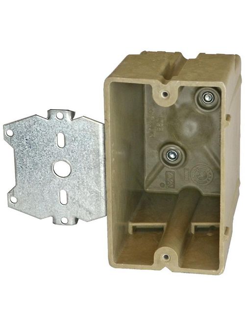 Allied Moulded Products 1098-Z2 3-1/4 x 2-1/4 x 3-3/4 Inch 20.5 In 1-Gang Fiberglass Switch/Receptacle Outlet Box Allied Moulded Products 1098-Z2 3-1/4 x 2-1/4 x 3-3/4 Inch 20.5 In 1-Gang Fiberglass Switch/Receptacle Outlet Box