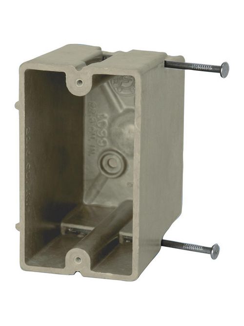 Allied Moulded Products 1099-N 3-9/16 x 2-1/4 x 3-3/4 Inch 22.5 In 1-Gang Fiberglass Switch/Receptacle Outlet Box Allied Moulded Products 1099-N 3-9/16 x 2-1/4 x 3-3/4 Inch 22.5 In 1-Gang Fiberglass Switch/Receptacle Outlet Box
