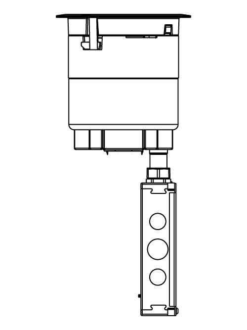 Product image for Wiremold 6ATCPAVGY 6 Inch Gray Surface Poke Through Prewired Assembly