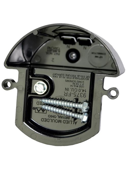 Allied Moulded Products 9375-FR 3-3/4 x 4 Inch 14 In Polycarbonate Round Ceiling Fan/Fixture Outlet Box Allied Moulded Products 9375-FR 3-3/4 x 4 Inch 14 In Polycarbonate Round Ceiling Fan/Fixture Outlet Box
