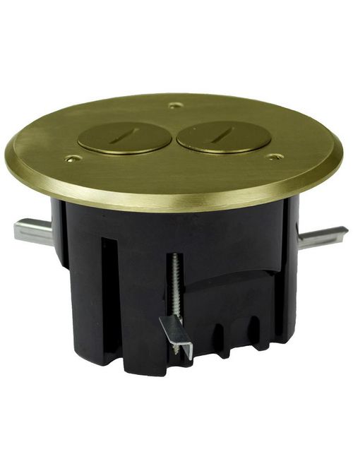 Allied Moulded Products FB-3 Thermoplastic Floor Box 25 In Round Brass Cover Duplex Device Allied Moulded Products FB-3 Thermoplastic Floor Box 25 In Round Brass Cover Duplex Device