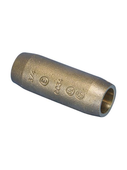 Product image for Erico CC34 Compression Coupler for Cu-Bonded Ground Rod, Pointed, Silicon Bronze, 3/4" dia